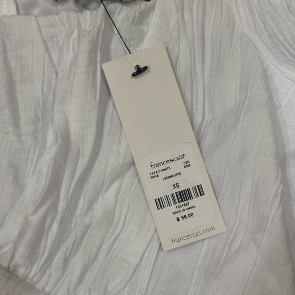 FINAL SALE 🤍 NWT Francesca’s White Tiered Mini Dress (XS) - Picture 4 of 5
